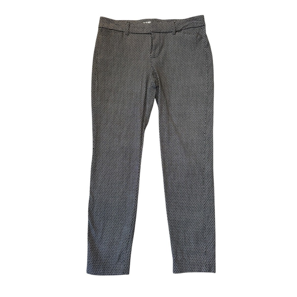 Old Navy Pixie Mid-Rise Ankle Pants Womens 8 Black White Geometric‎ Diamond Slim